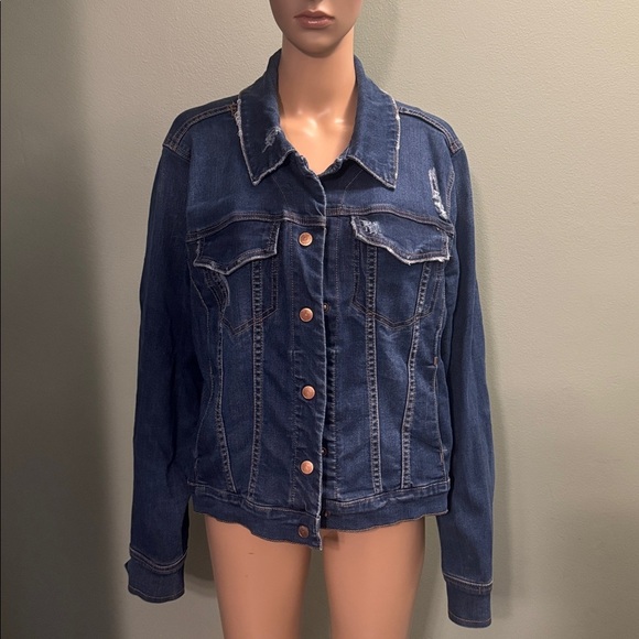 Lane Bryant Jackets & Blazers - Lane Bryant Blue Denim Jacket with Copper Buttons size 16